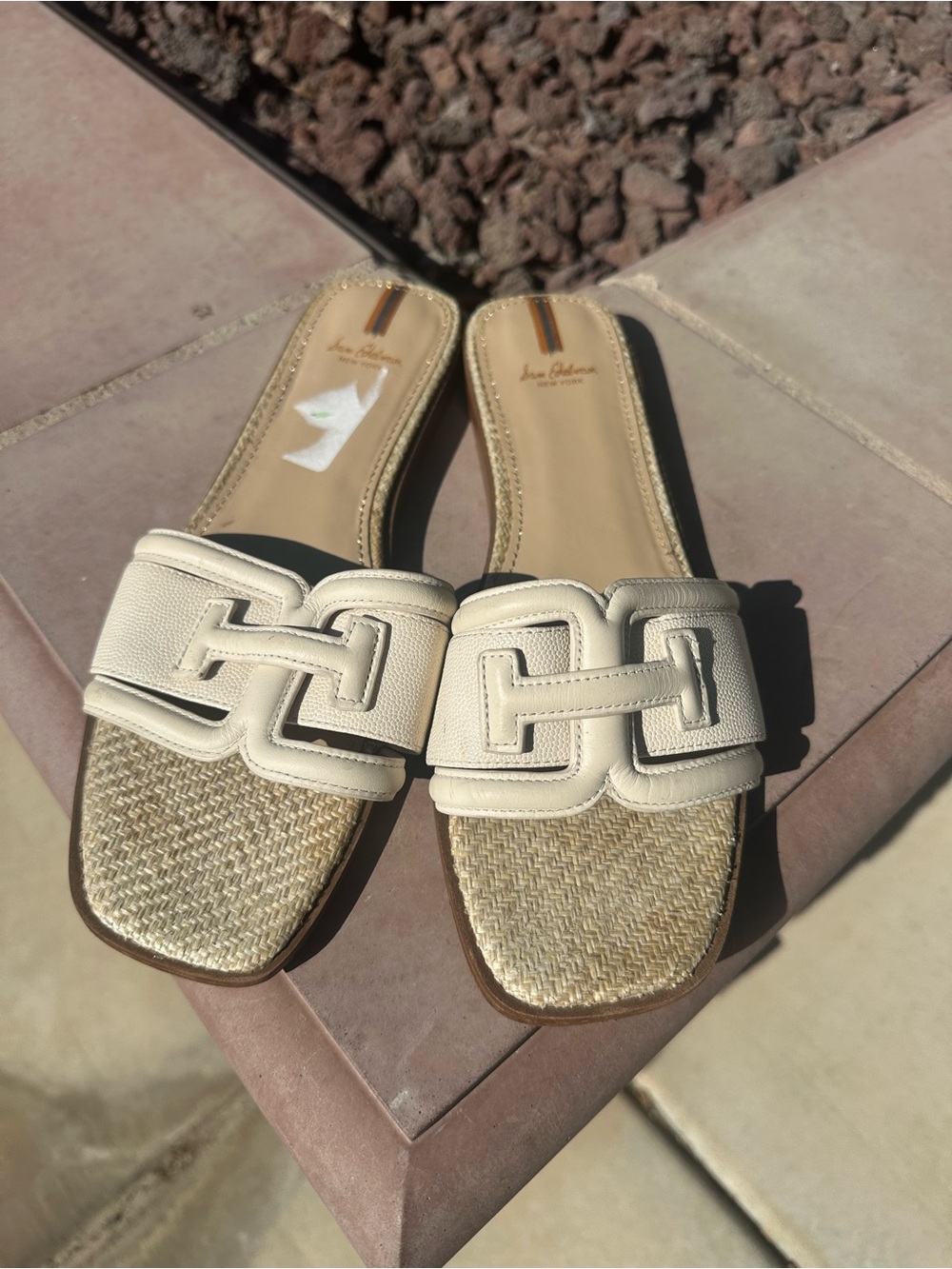 Sam Edelman Irina Cream Woven Slide Mules